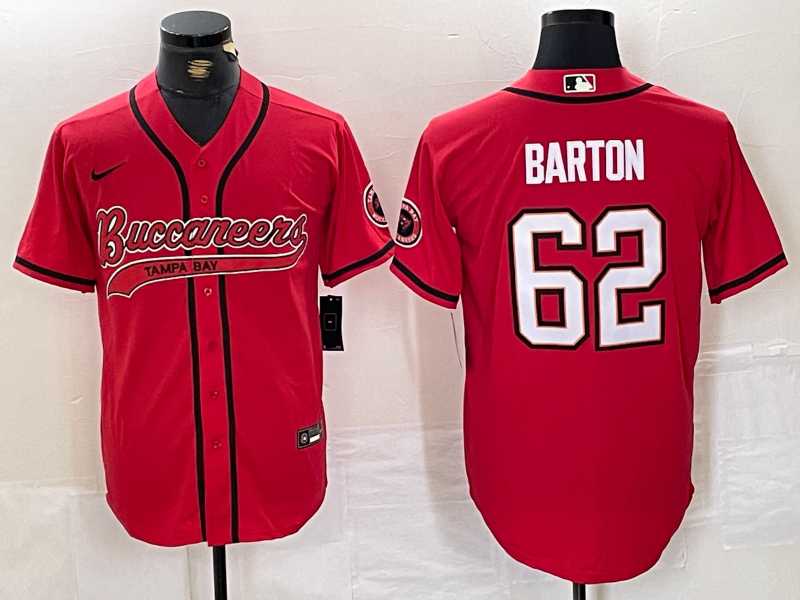 Mens Tampa Bay Buccaneers #62 Graham Barton Red Cool Base Stitched Baseball Jersey